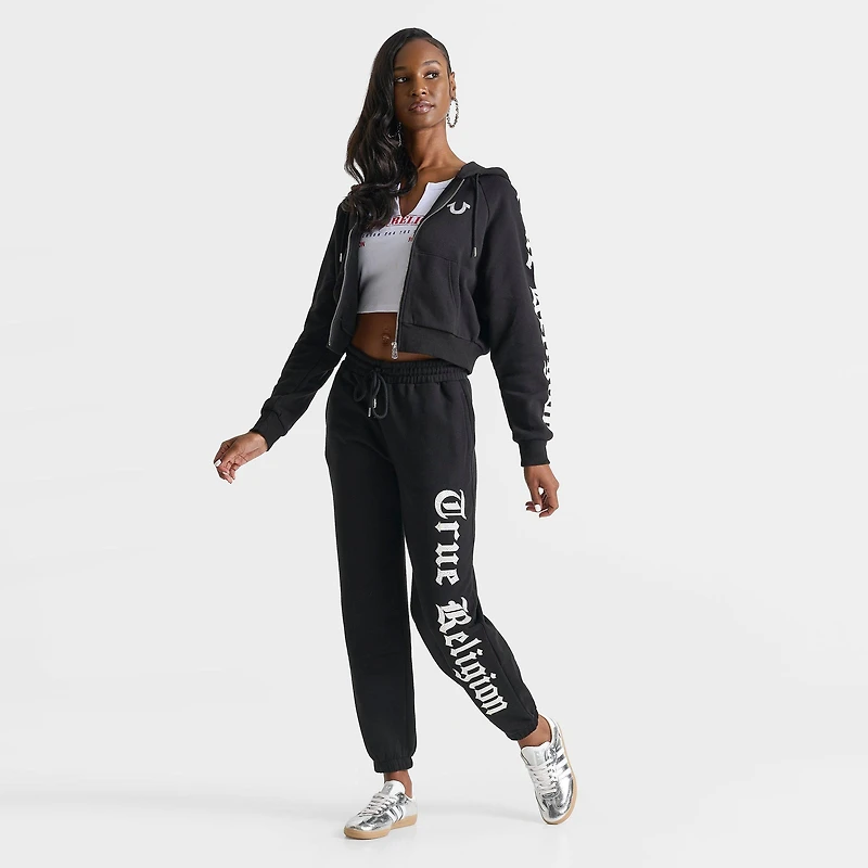 Women's True Religion Crystal Relaxed Full-Zip Hoodie