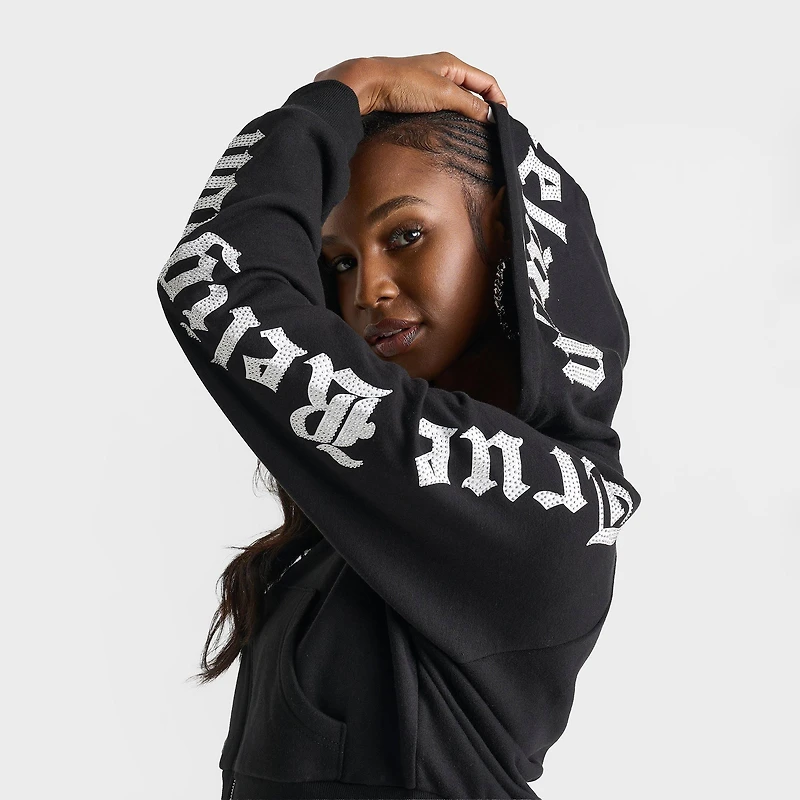 Women's True Religion Crystal Relaxed Full-Zip Hoodie