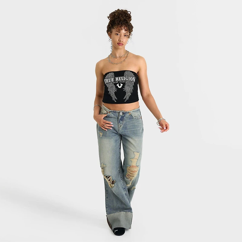 Women's True Religion Crystal Wing Ribbed Tube Top
