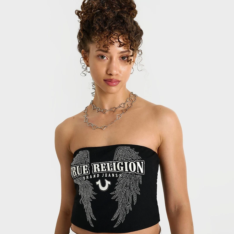 Women's True Religion Crystal Wing Ribbed Tube Top