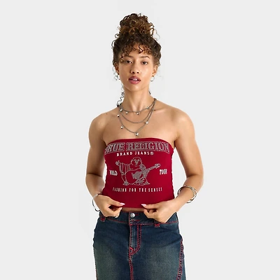 Women's True Religion Crystal Buddha Ribbed Tube Top
