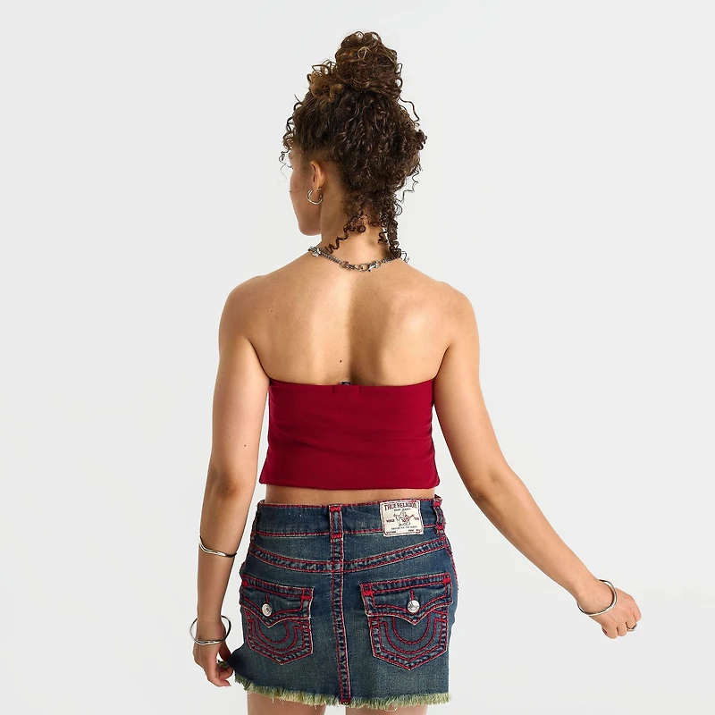 Women's True Religion Crystal Buddha Ribbed Tube Top