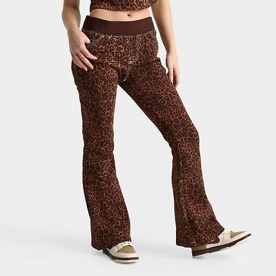 Women's True Religion Leopard Big T Flare Sweatpants