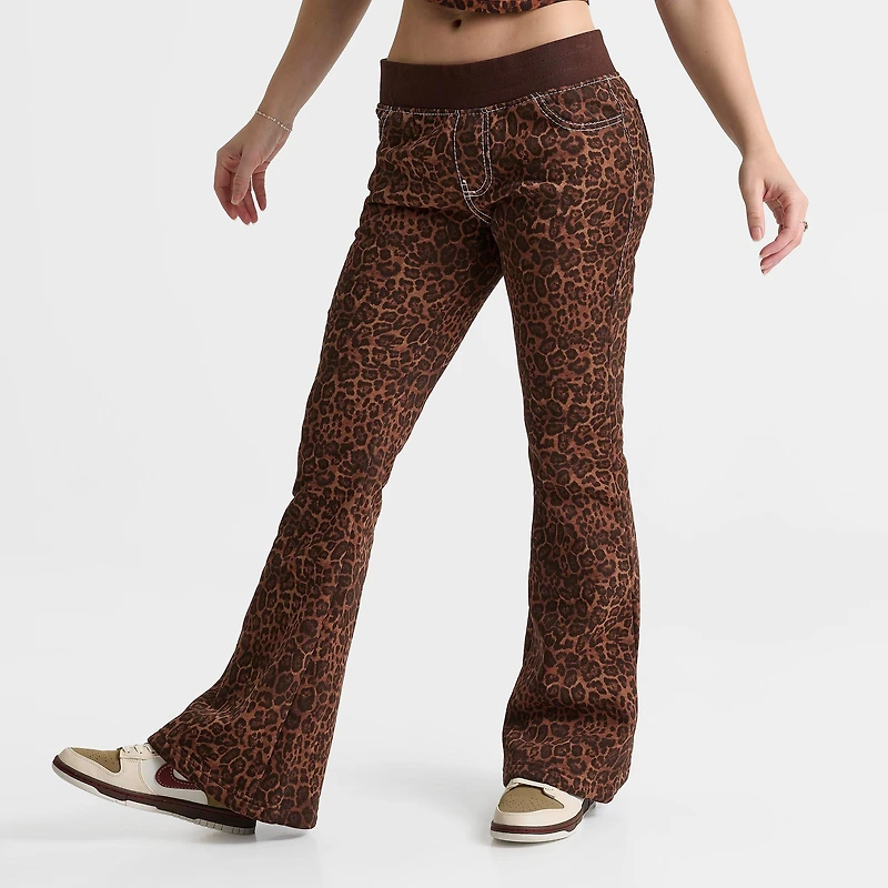Women's True Religion Leopard Big T Flare Sweatpants