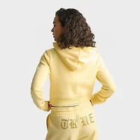 Women's True Religion Crystal Embroidered Cropped Full-Zip Hoodie