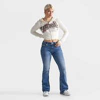 Women's True Religion Becca Big T Tattoo Flap Mid-Rise Bootcut Jeans
