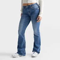 Women's True Religion Becca Big T Tattoo Flap Mid-Rise Bootcut Jeans