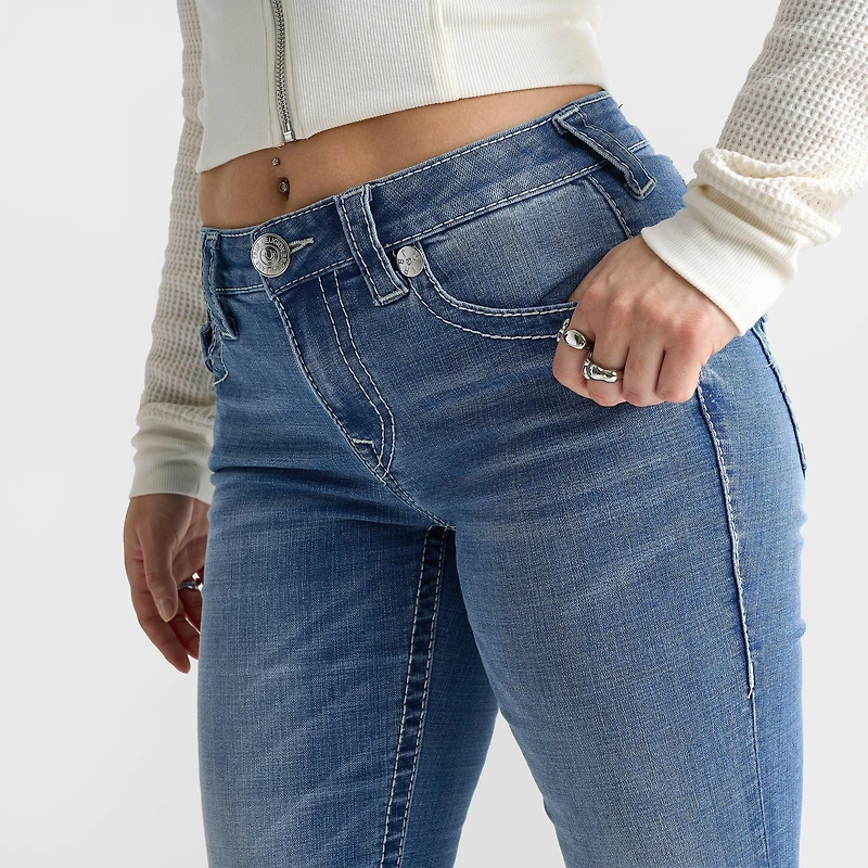 Women's True Religion Becca Big T Tattoo Flap Mid-Rise Bootcut Jeans