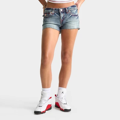 Women's True Religion Joey Low Rise Frayed Denim Shorts