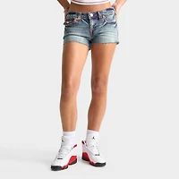 Women's True Religion Joey Low Rise Frayed Denim Shorts