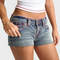 Women's True Religion Joey Low Rise Frayed Denim Shorts