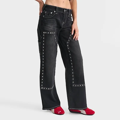 Women's True Religion Bobbi Studded Carpenter Baggy Jeans