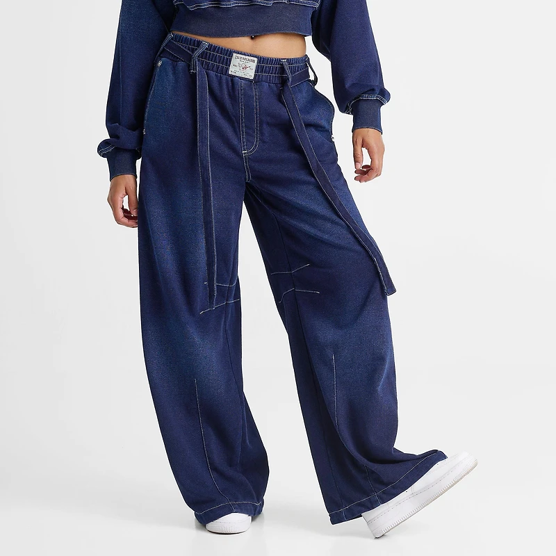 Women's True Religion Washed Indigo Barrel Sweatpants