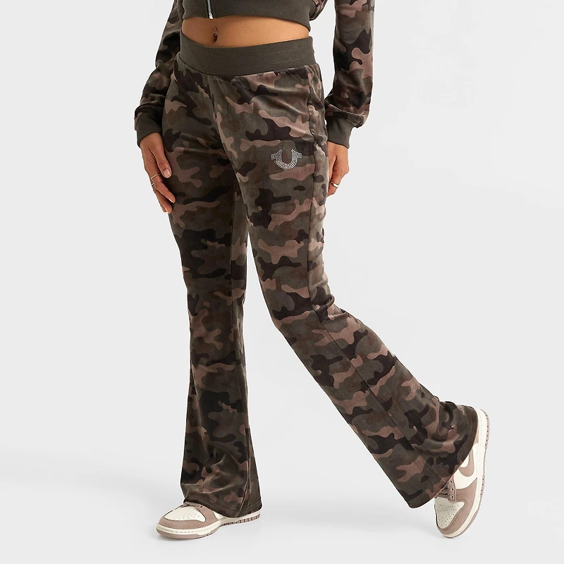 Women's True Religion Camo Velour Mid-Rise Jogger Pants