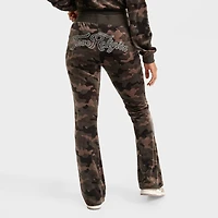 Women's True Religion Camo Velour Mid-Rise Jogger Pants