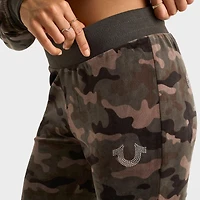 Women's True Religion Camo Velour Mid-Rise Jogger Pants