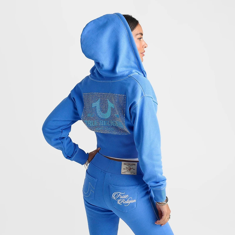 Women's True Religion Big T High Waistband Full-Zip Hoodie