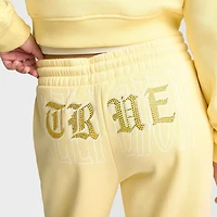 Women's True Religion Crystal Script Wide-Leg Jogger Pants