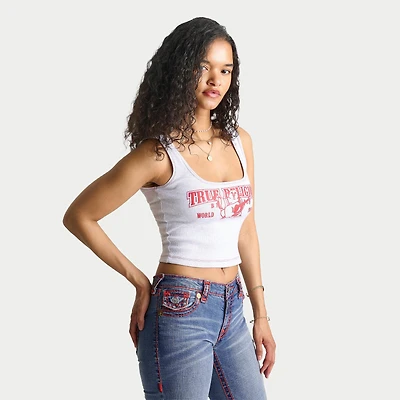 Women's True Religion Contrast Ribbed Tank Top