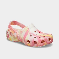 Big Kids' Crocs Glow-In-The-Dark Marbled Classic Clog Shoes