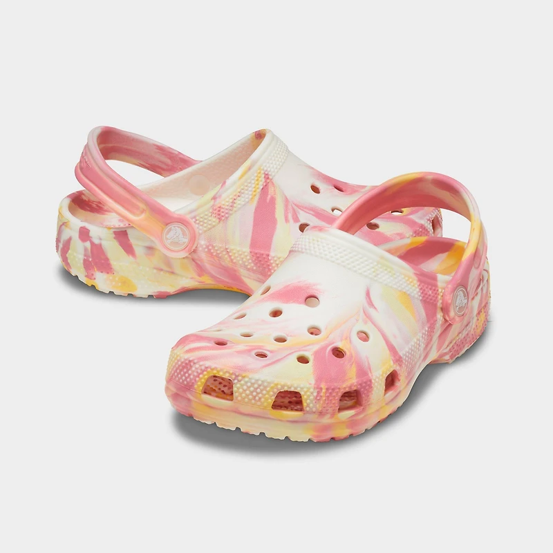 Big Kids' Crocs Glow-In-The-Dark Marbled Classic Clog Shoes
