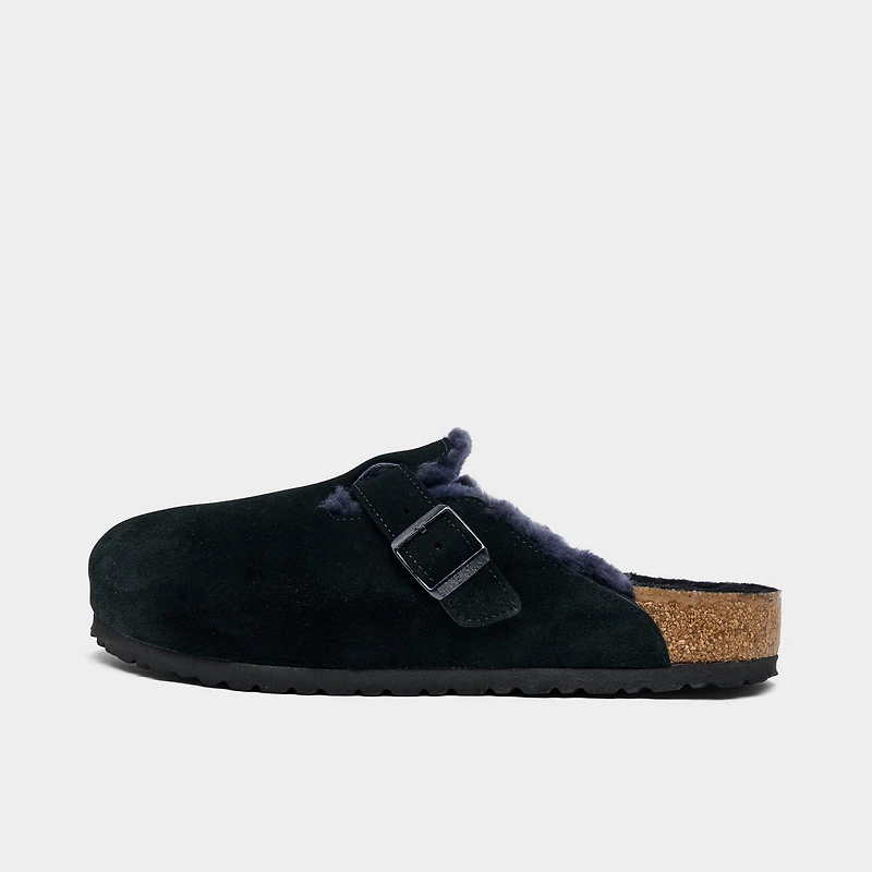 Men's Birkenstock Boston Shearling Suede Leather Clogs
