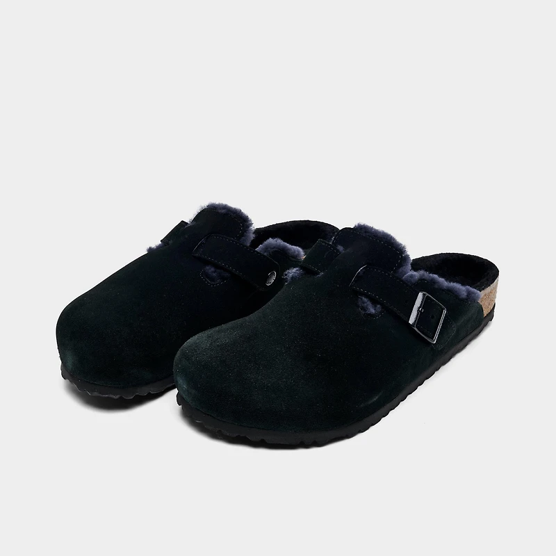 Men's Birkenstock Boston Shearling Suede Leather Clogs