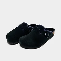 Men's Birkenstock Boston Shearling Suede Leather Clogs
