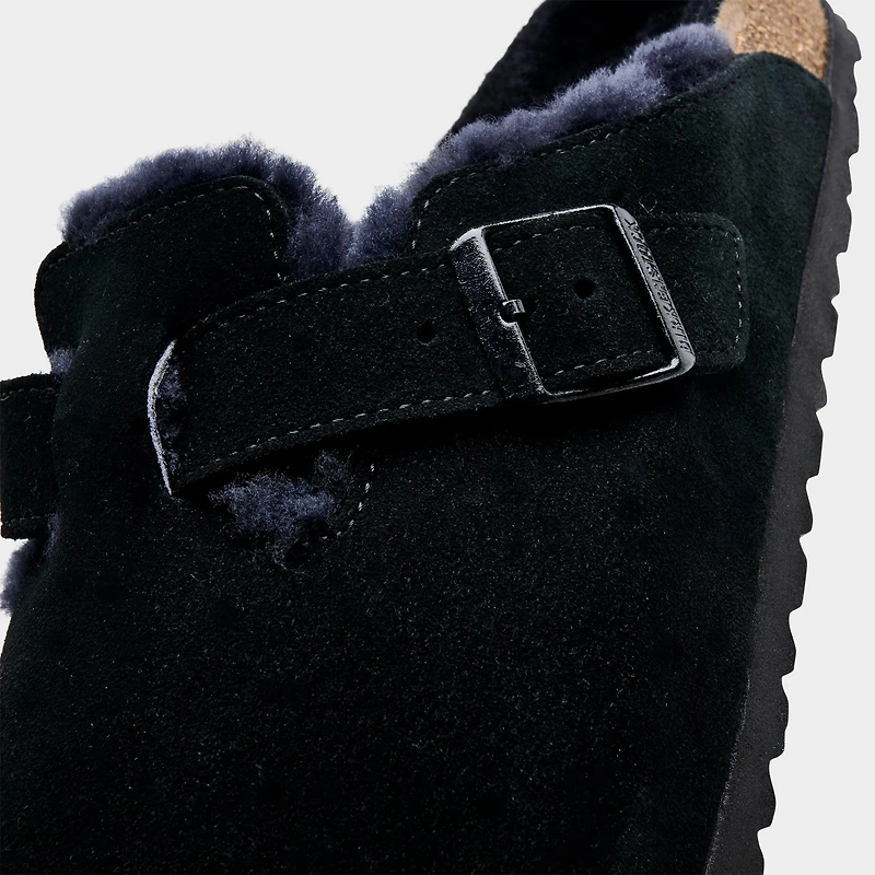 Men's Birkenstock Boston Shearling Suede Leather Clogs