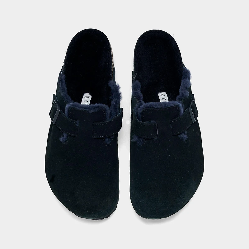 Men's Birkenstock Boston Shearling Suede Leather Clogs