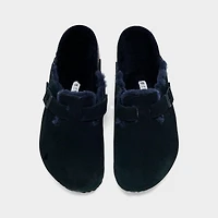 Men's Birkenstock Boston Shearling Suede Leather Clogs