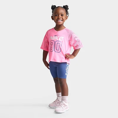 Girls' Toddler Nike Dri-FIT Easy Breezy Boxy Jersey and Bike Shorts Set