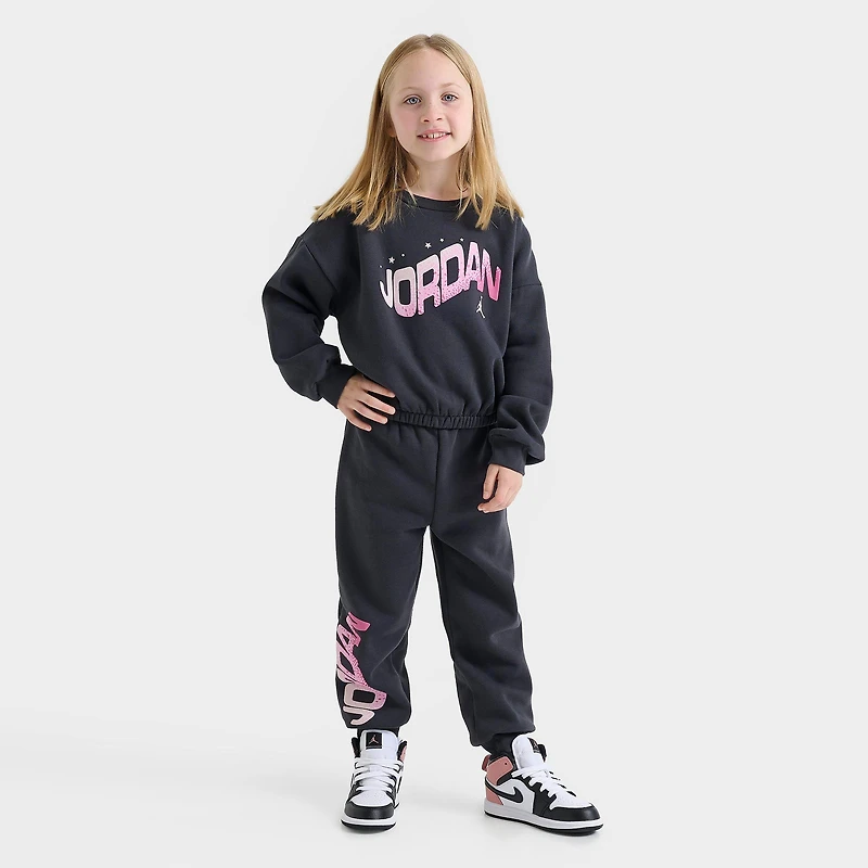 Girls' Infant Jordan Bubble Crewneck Sweatshirt and Jogger Pants Set