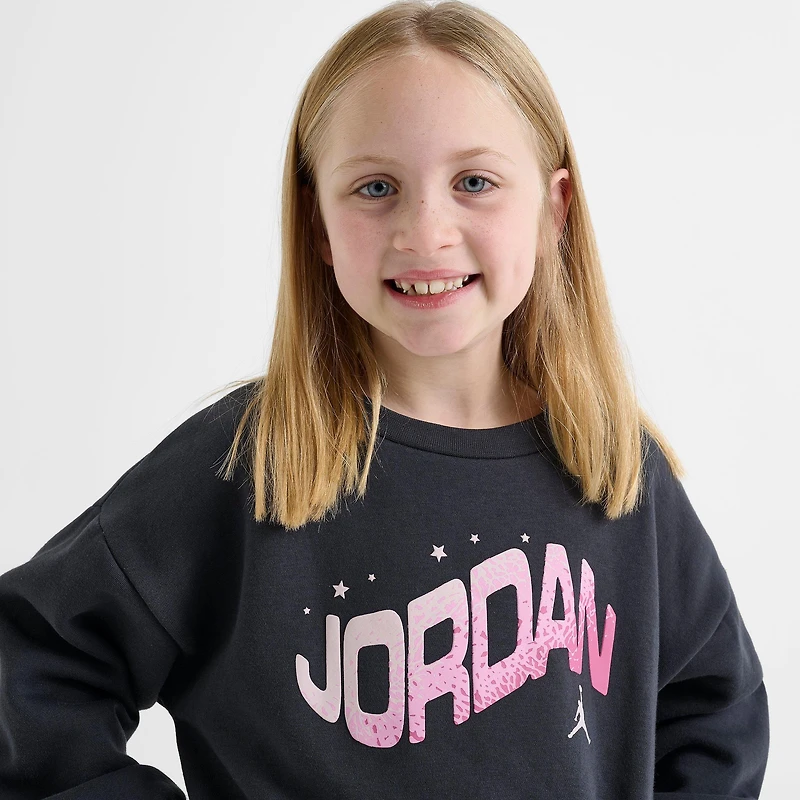Girls' Infant Jordan Bubble Crewneck Sweatshirt and Jogger Pants Set