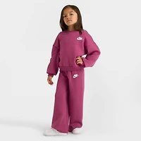 Girls' Little Kids' Nike Crewneck Sweatshirt and Wide Leg Pants Set
