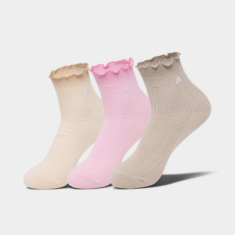 Women's adidas Originals Ruffle Quarter Socks (3-Pack)