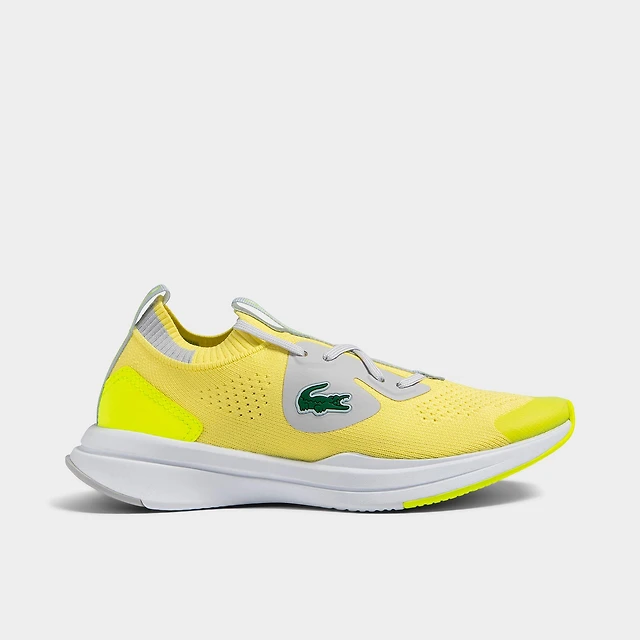 Shop Lacoste Big Kids' Lacoste Run Spin Knit Casual Shoes at