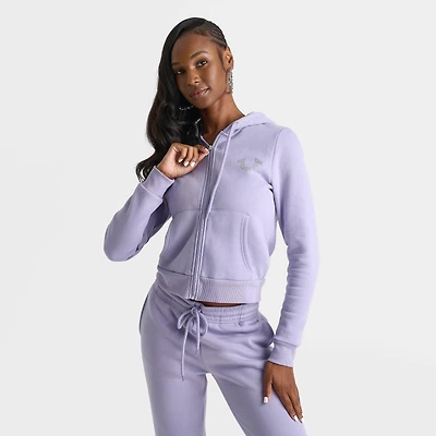 Women's True Religion Crystal Horseshoe Full-Zip Hoodie