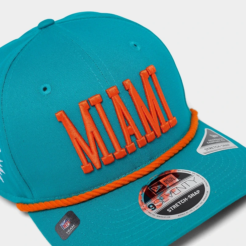 New Era Miami Dolphins NFL 9SEVENTY Rope Stretch-Snap Snapback Hat
