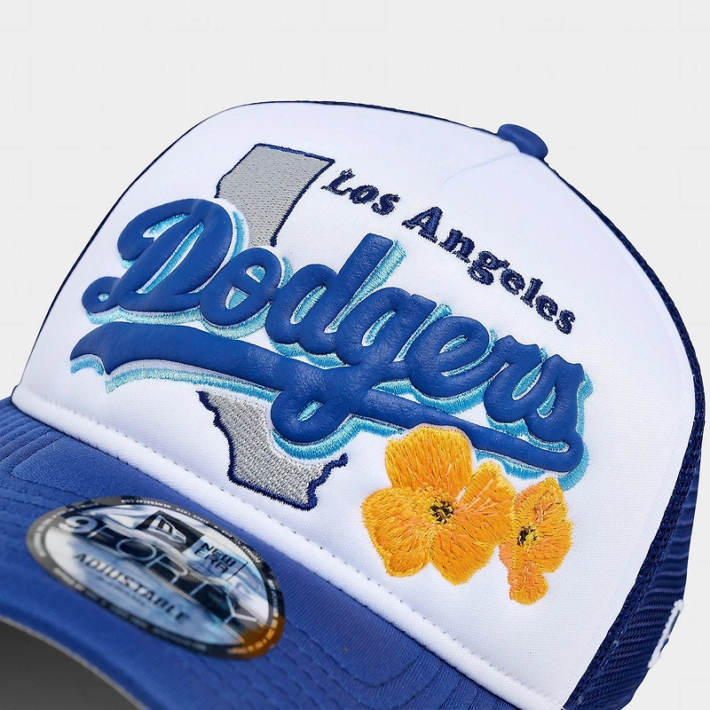 New Era Los Angeles Dodgers MLB State Flower 9FORTY A-Frame Trucker Hat