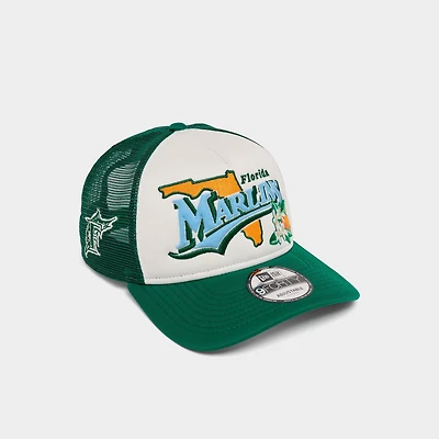New Era Florida Marlins MLB State Flower 9FORTY A-Frame Trucker Snapback Hat