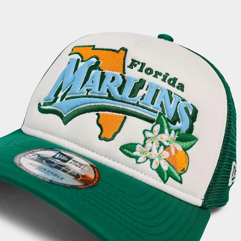 New Era Florida Marlins MLB State Flower 9FORTY A-Frame Trucker Snapback Hat
