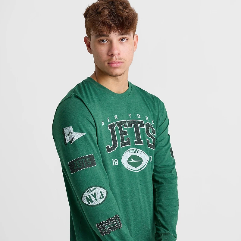 Men's New Era York Jets NFL Logo Stack Long-Sleeve Shirt