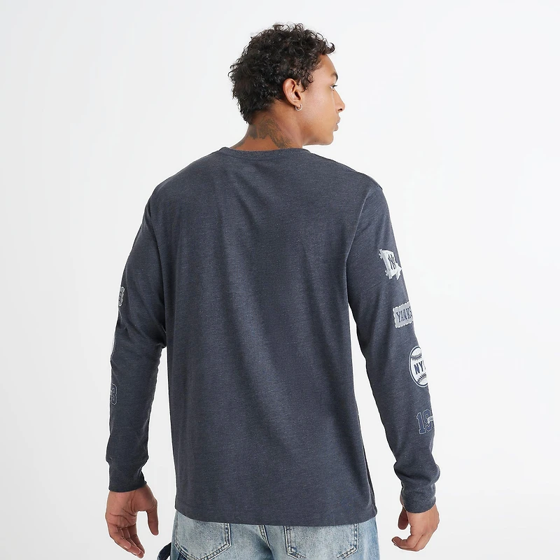 Men's New Era York Yankees MLB Logo Stack Long-Sleeve Shirt
