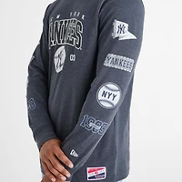 Men's New Era York Yankees MLB Logo Stack Long-Sleeve Shirt