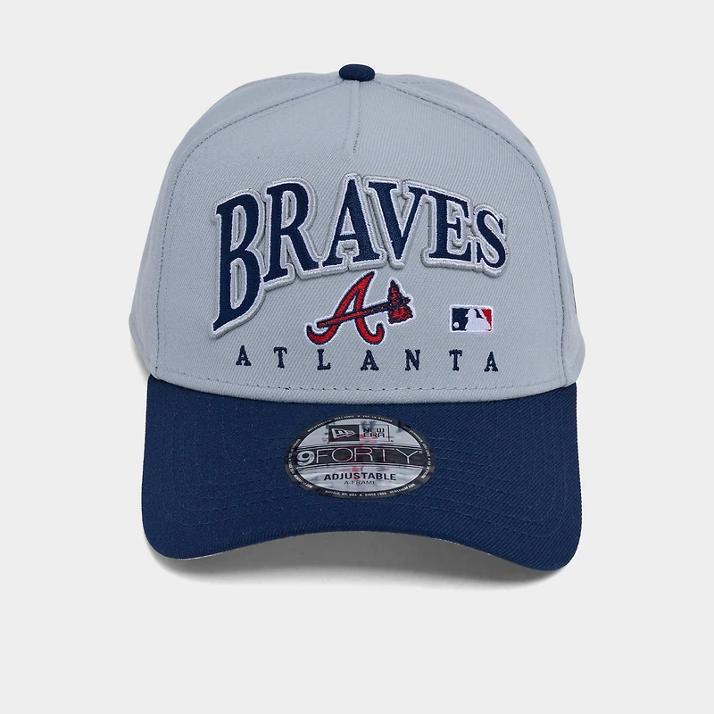 New Era Atlanta Braves MLB 9FORTY Embroidery Wordmark A-Frame Snapback Hat