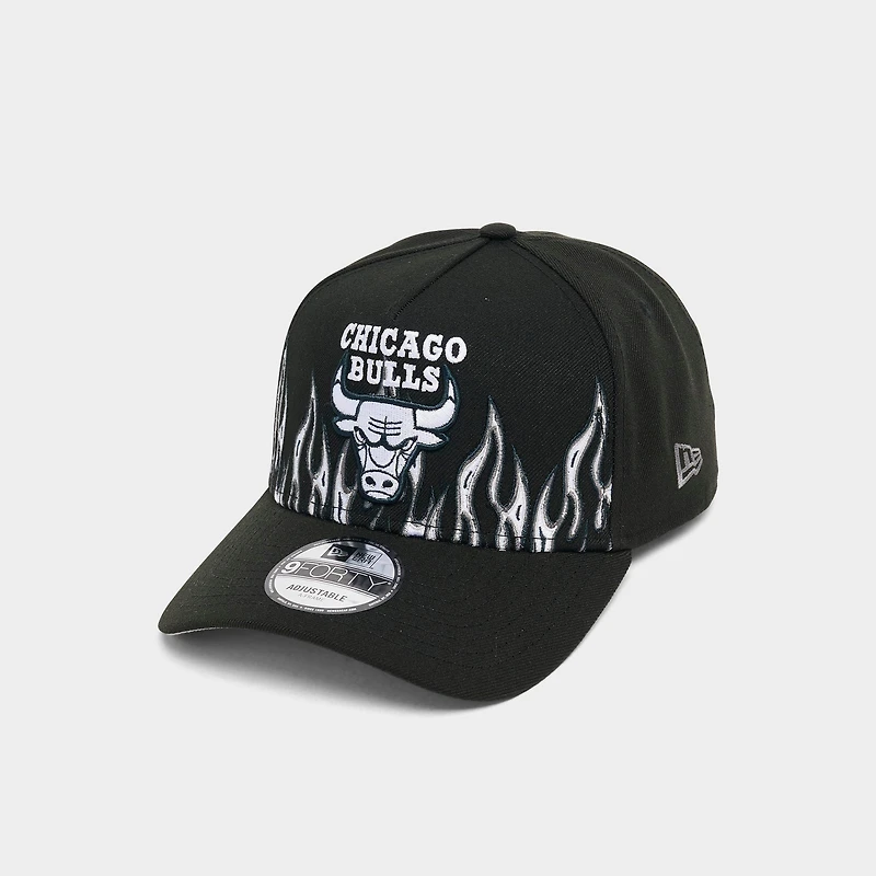 New Era Chicago Bulls NBA Flames 9FORTY A-Frame Snapback Hat