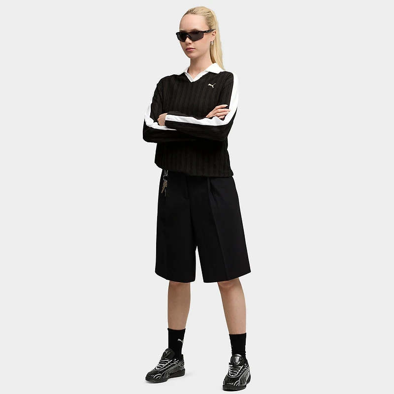 Women's Puma T7 Relaxed Long-Sleeve Polo T-Shirt