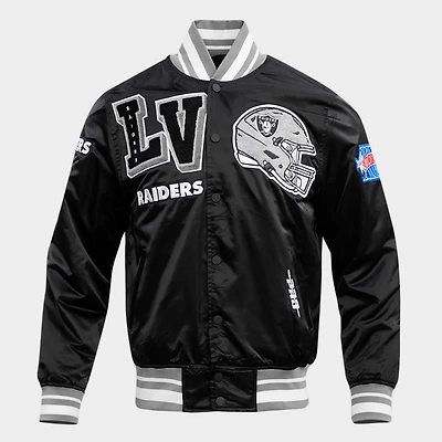 Men's Pro Standard Las Vegas Raiders NFL Mashup Rib Satin Jacket