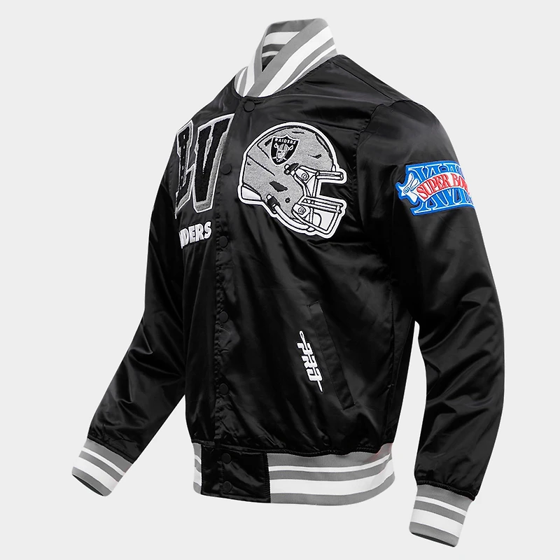 Men's Pro Standard Las Vegas Raiders NFL Mashup Rib Satin Jacket